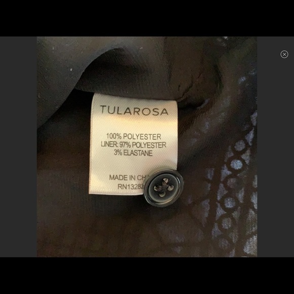 TULAROSA Revolve tie waist button mesh lace crochet overlay black blouse Medium - Picture 6 of 10
